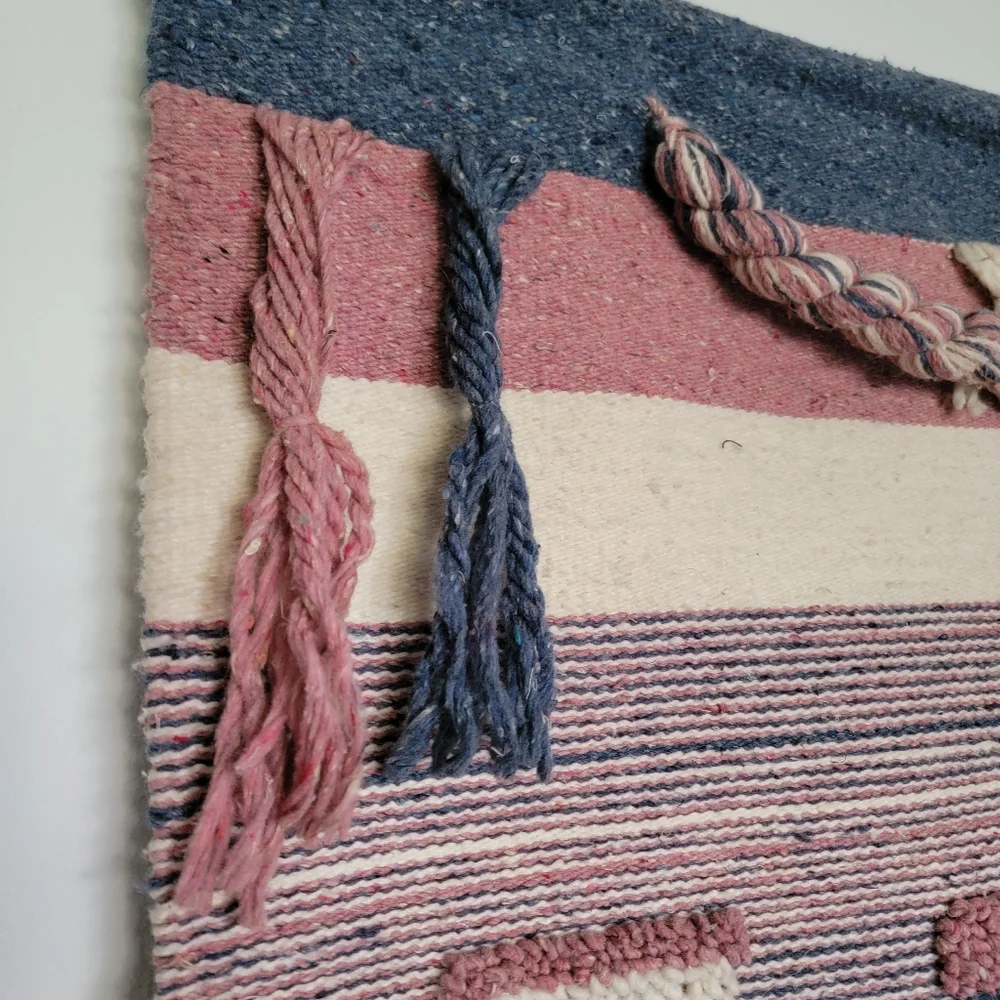 VTG Southwestern Woven Tapestry Wall Hanging Fiber Art Textile Saguaro Western